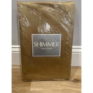 Bed Bath & Beyond Shimmer Tablecloth Gold 52x52” Brand New